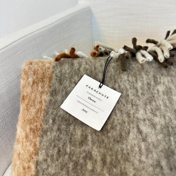 PARACHUTE Plaid Wool Alpaca Throw in Autumn Plaid NWT - Picture 6 of 8